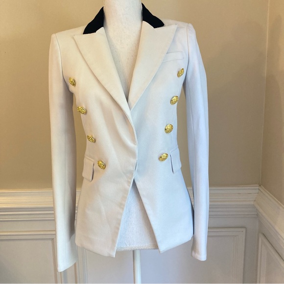 Veronica Beard Jackets & Blazers - VERONICA BEARD Putty Stone Gray Black Double Breasted Blazer Jacket